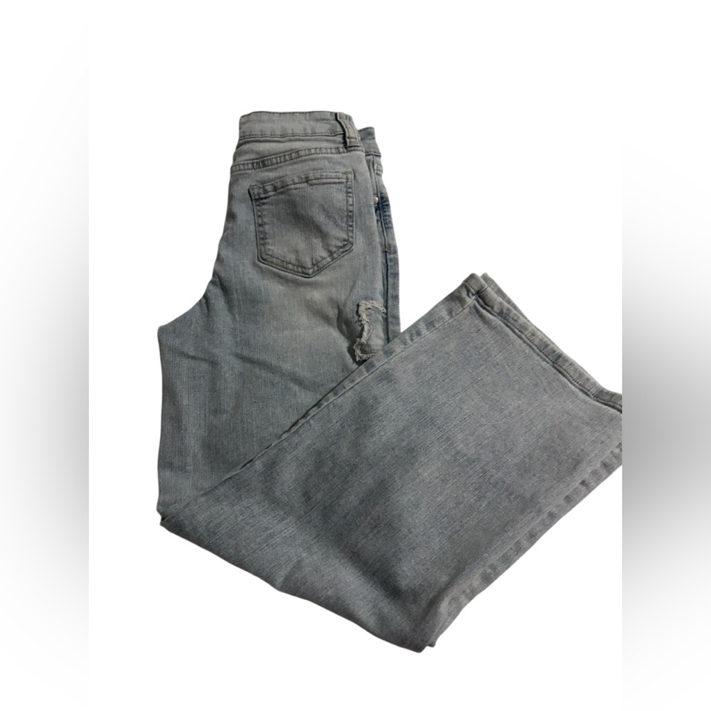Girls Stylish Gray Denim Jeans with star detail